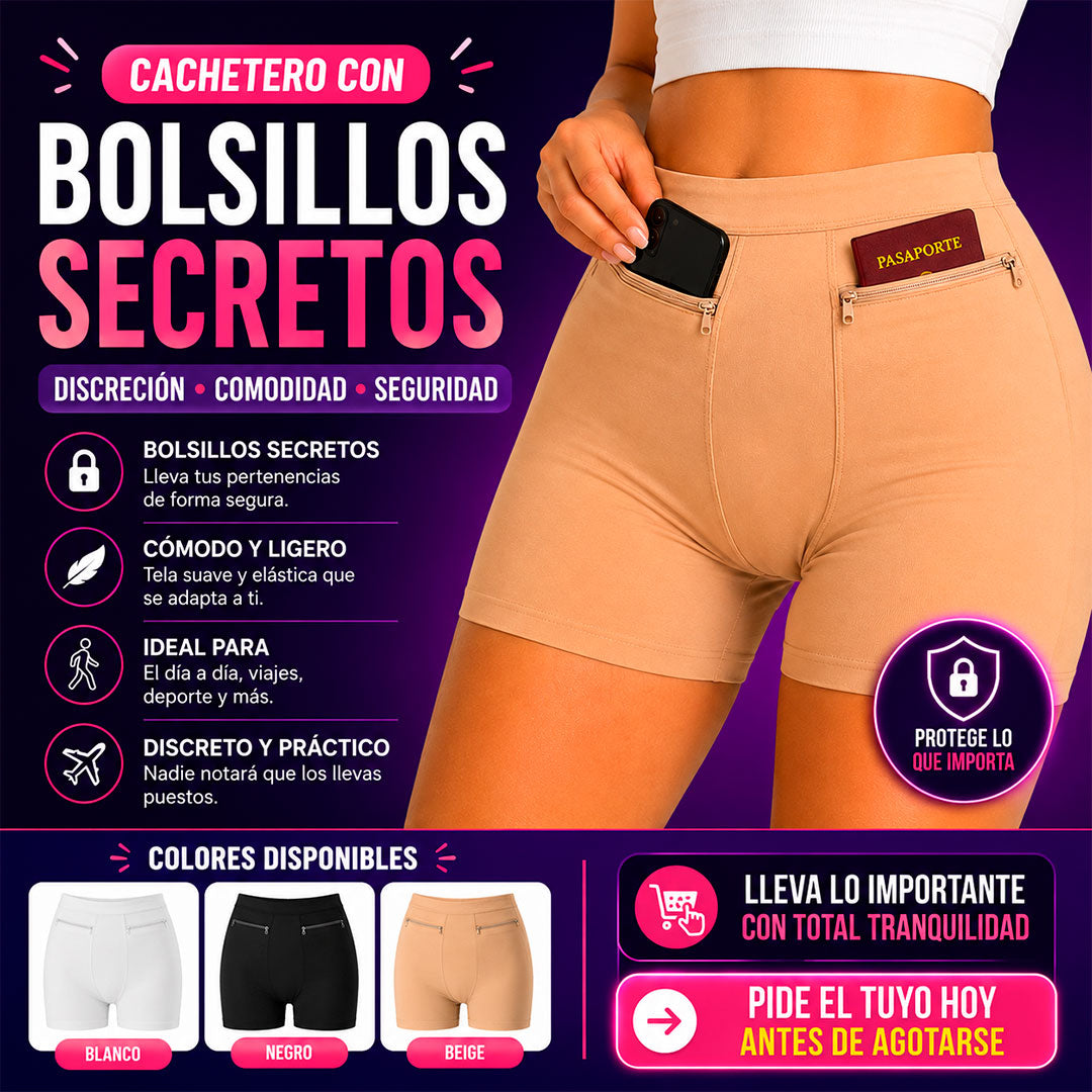 cachetero con bolsillos anti-robo