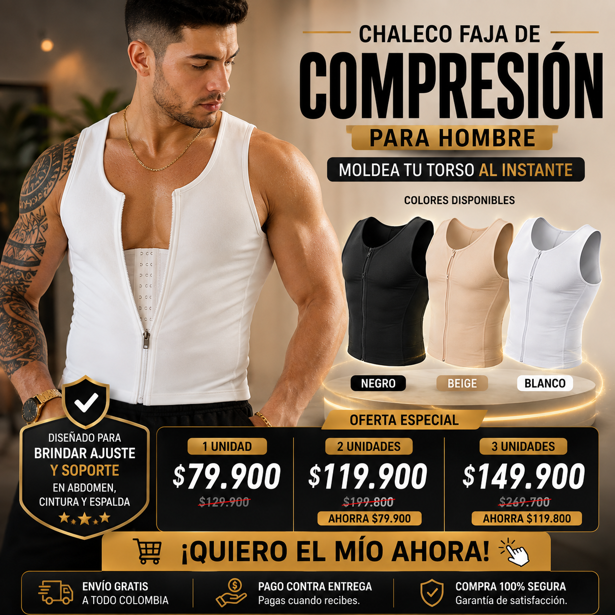 chaleco compresión hombre